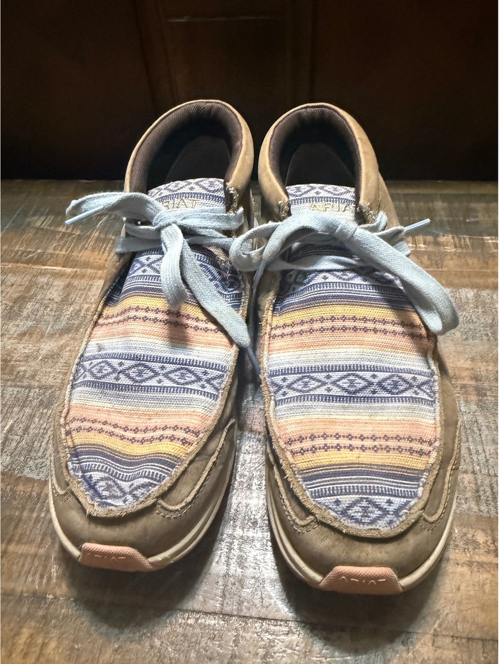 Ariat Casual Suede and Patterned Fabric Lace-Up Shoes, Size Not Specified